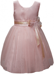 GIRLS DRESS W/ BOW (0232350) BLUSH PINK